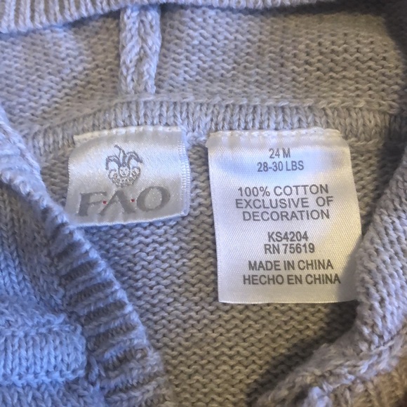 Fao Knit Unisex Infant Cardigan Size 24 Months - Picture 5 of 13